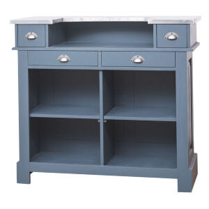 Blaue Bartheke im Landhausstil 120 cm