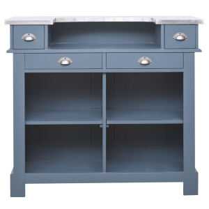 Blaue Bartheke im Landhausstil 120 cm