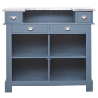 Blaue Bartheke im Landhausstil 120 cm