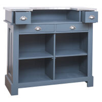 Blaue Bartheke im Landhausstil 120 cm