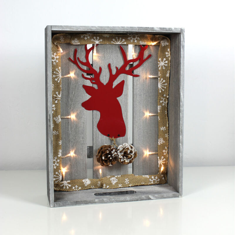 LED-Deko "Roter Hirsch"