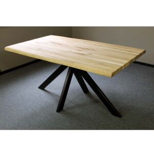 Rustikaler Esstisch Baumkante mit Spider Gestell 140 x 90 cm