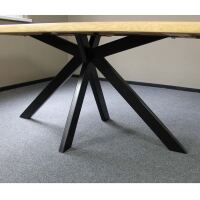 Rustikaler Esstisch Baumkante mit Spider Gestell 140 x 90 cm