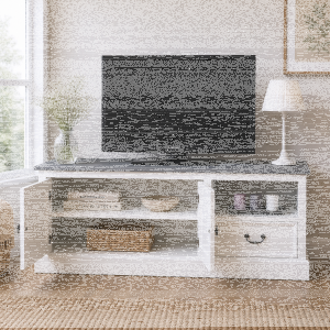 Weißes TV-Lowboard im Landhausstil Holz