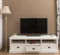 Massive TV Bank weiß im Landhausstil 180 cm