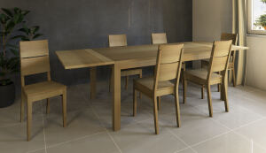 Esstisch Massivholz LINO mit 2 Schubkasten 100 cm
