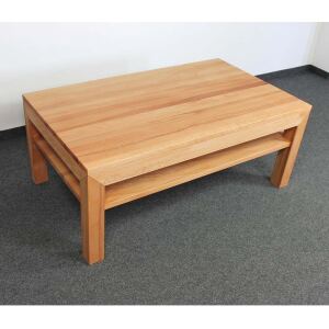 Großer Massivholz Couchtisch mit Ablage - 120x70cm