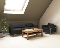 Großer Massivholz Couchtisch mit Ablage - 120x70cm