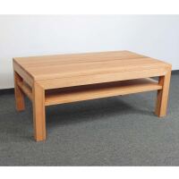 Großer Massivholz Couchtisch mit Ablage - 120x70cm