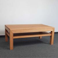 Großer Massivholz Couchtisch mit Ablage - 120x70cm