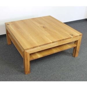 Großer Quadratischer Couchtisch mit Ablage - 100x100cm