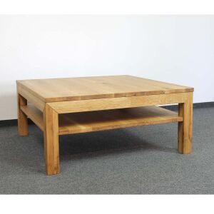 Großer Quadratischer Couchtisch mit Ablage - 100x100cm