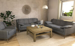Großer Quadratischer Couchtisch mit Ablage - 100x100cm