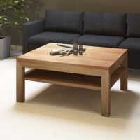 Großer Quadratischer Couchtisch mit Ablage - 100x100cm