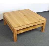 Großer Quadratischer Couchtisch mit Ablage - 100x100cm