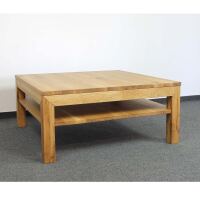 Großer Quadratischer Couchtisch mit Ablage - 100x100cm