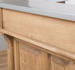Braune Hausbar Massivholz mit Zinkplatte