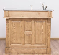 Braune Hausbar Massivholz mit Zinkplatte