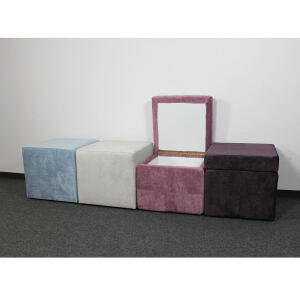 Sitzhocker mit Stauraum brombeere