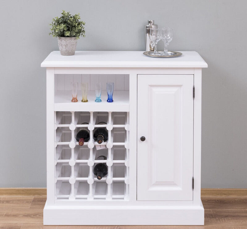 WeiÃŸe Kommode mit Weinfach Shabby