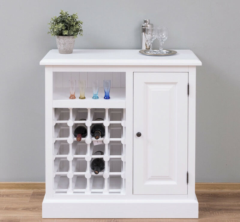 Weiße Kommode mit Weinfach Shabby
