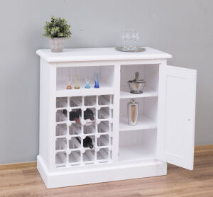WeiÃŸe Kommode mit Weinfach Shabby