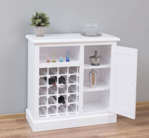 Weiße Kommode mit Weinfach Shabby