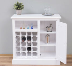 Weiße Kommode mit Weinfach Shabby
