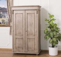Rustikaler Kleiderschrank Massivholz im Landhausstil, graubraun