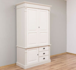 Kleiderschrank mit Schubladen Cremegrau Vintage