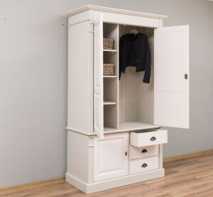 Kleiderschrank mit Schubladen Cremegrau Vintage