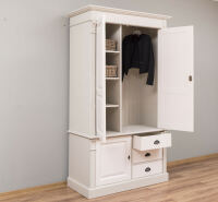 Kleiderschrank mit Schubladen Cremegrau Vintage