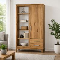 Bücherschrank mit Tür Wildeiche geölt