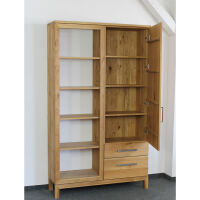 Bücherschrank mit Tür Wildeiche geölt