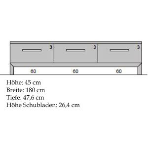 TV Lowboard Eiche massiv 180 cm