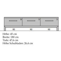 TV Lowboard Eiche massiv 180 cm