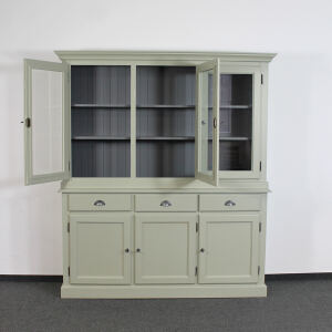 Landhaus Buffetschrank Steingrau massiv