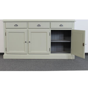 Landhaus Buffetschrank Steingrau massiv