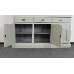 Landhaus Buffetschrank Steingrau massiv