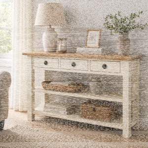 Schmaler Konsolentisch mit Schublade Shabby Chic