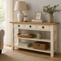 Schmaler Konsolentisch mit Schublade Shabby Chic