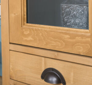 Breiter Buffetschrank im Landhausstil - braun, blau