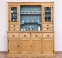 Breiter Buffetschrank im Landhausstil - braun, blau