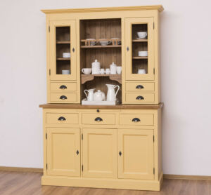 Landhaus Buffetschrank im Vintage Design - gelb, braun