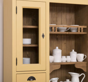 Landhaus Buffetschrank im Vintage Design - gelb, braun