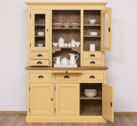 Landhaus Buffetschrank im Vintage Design - gelb, braun