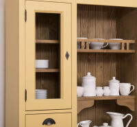 Landhaus Buffetschrank im Vintage Design - gelb, braun
