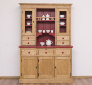 Massivholz Landhaus Buffetschrank - braun, rot