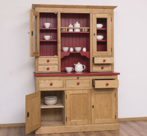 Massivholz Landhaus Buffetschrank - braun, rot