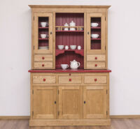 Massivholz Landhaus Buffetschrank - braun, rot